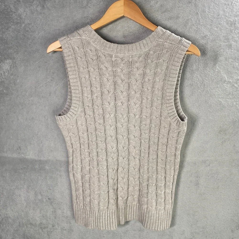 Cupcakes and‎ Cashmere Cable Knit Sweater Vest Womens Small Preppy Academia